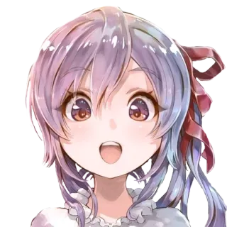 😊 anime girl, purple hair, cute, cartoon, illustration, sticker, manga telegram sticker