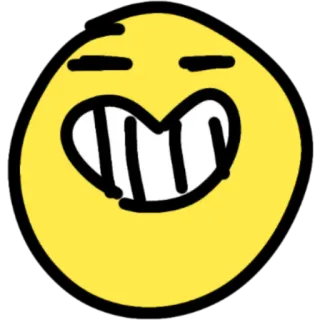 😁 Emoji, Twarz, Uśmiech, Żółty, Szczęśliwy telegram sticker
