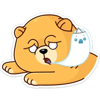 💨 urso, sonolento, fantasma, cansado, desenho animado, fofo telegram sticker