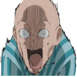 😱 anime, scioccato, faccia, espressione, cartone animato, urlo telegram sticker