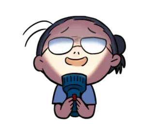 👻 卡通, 角色, 手电筒, 害怕, 眼睛, 眼镜 telegram sticker