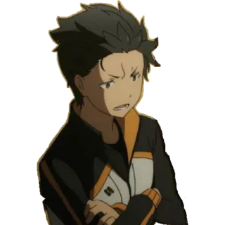 🤔 Subaru Natsuki Re:Zero anime, manga, serious, character telegram sticker