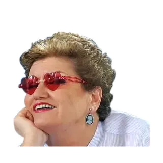 😍 woman, heart sunglasses, portrait, cameo earrings, smile whatsapp sticker
