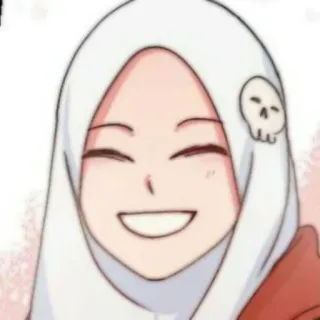 📚 Dibujo animado, Hiyab, Mujer, Sonrisa, Pañuelo, Lindo, Musulmán telegram sticker