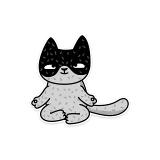 🌷 고양이, 스티커, 명상, 요가, 귀여운, 만화, 선 telegram sticker
