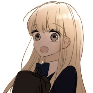 🦊 anime, blond, cartoon, portret, meisje, manga telegram sticker