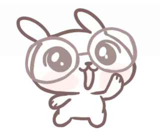 🎀 thỏ, thỏ con, kính, dễ thương, hoạt hình, kawaii, động vật, hoạt họa telegram sticker