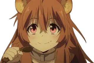 😊 Raphtalia The Rising of the Shield Hero anime, Raphtalia, carino, mangiare, procione telegram sticker