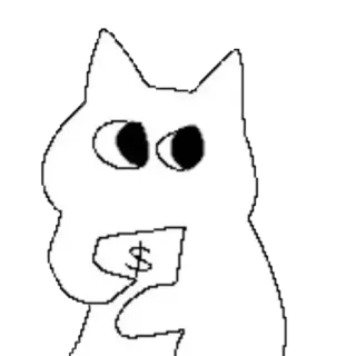 🤑 cartoon cat, money, dollar sign, greed, funny, illustration telegram sticker
