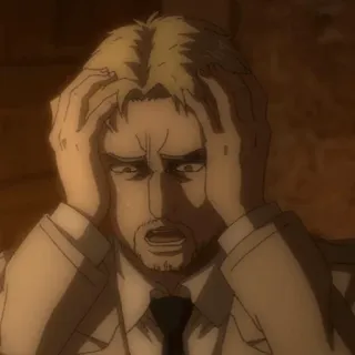 🐱 Reiner Braun Attack on Titan anime, character, distressed, anxious, attack on titan, reiner, reiner braun whatsapp sticker