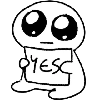 🫥 YES cute, drawing, yes, approval, agreement, positive telegram sticker