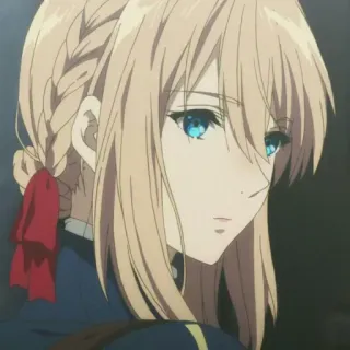 ✨ Violet Evergarden Anime, Ragazza, Bionda, Ritratto, Bella, Violet Evergarden telegram sticker