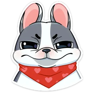 😑 cane, cucciolo, animale, carino, animale domestico, bandana telegram sticker
