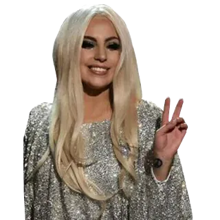 ✌ Lady Gaga Estrella pop, Signo de la paz, Cantante, Celebridad, Entretenimiento telegram sticker