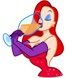 🍷 Jessica Rabbit Who Framed Roger Rabbit cartone animato, animato, bere, Jessica Rabbit, personaggio telegram sticker