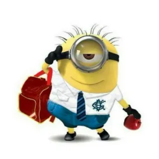 💼 Minion Minion, Dessin animé, Personnage, Drôle, École, Sac à dos telegram sticker