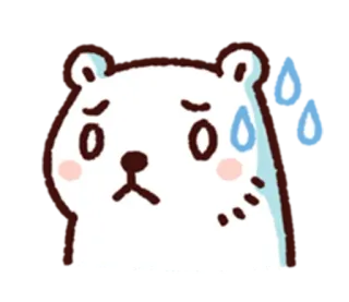 😓 곰, 만화, 동물, 슬픈, 땀 telegram sticker