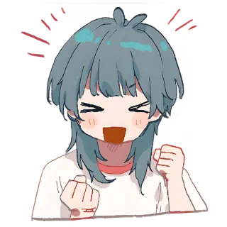 😤 Anime, Semangat, Senang, Bersorak, Perayaan, Kartun whatsapp sticker