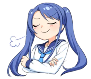 😼 anime, manga, girl, school uniform, smug, cartoon telegram sticker