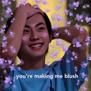 😍 you're making me blush rougir, coeurs, amour, sourire, mignon, drague whatsapp sticker