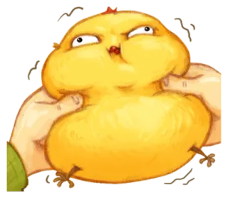 🐤 frango, amarelo, desenho animado, zangado, apertado, engraçado, pássaro, animal whatsapp sticker