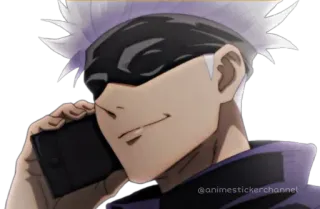 😊 Gojo Satoru Jujutsu Kaisen @animestickerchannel Anime, Gojo Satoru, Jujutsu Kaisen, Personnage, Téléphone, Sticker telegram sticker