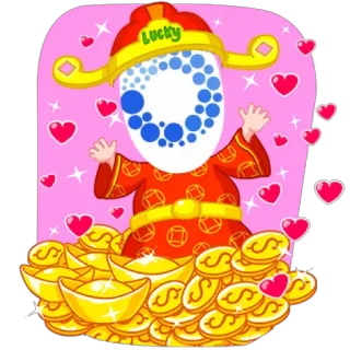 😉 LUCKY sorte, sortudo, fortuna, ouro, riqueza, chinês, lingotes telegram sticker