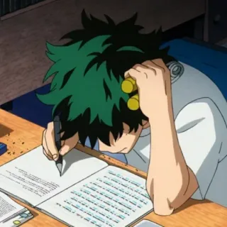 🎭 Izuku Midoriya My Hero Academia Аниме, Манга, Студент, Письмо, Домашнее задание whatsapp sticker