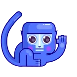👋 monkey, animal, blue, sticker, cute, cartoon telegram sticker
