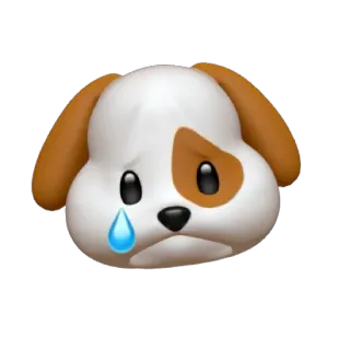 🐶 cane, cucciolo, triste, piangere, emoji, lacrime whatsapp sticker