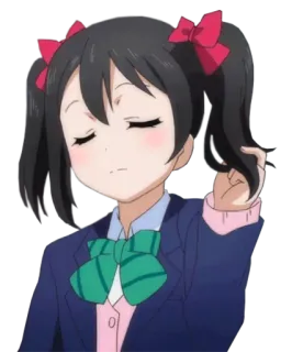 😒 Yazawa Nico Love Live! Anime, Ragazza, Uniforme scolastica, Carina, Cartone animato, Kawaii telegram sticker