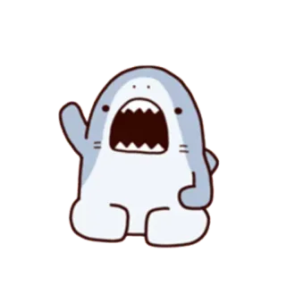 🙋 shark, cartoon, animal, sea creature telegram sticker
