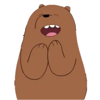 🥰 Grizz We Bare Bears urso, desenho animado, animal, urso pardo, We Bare Bears, feliz telegram sticker