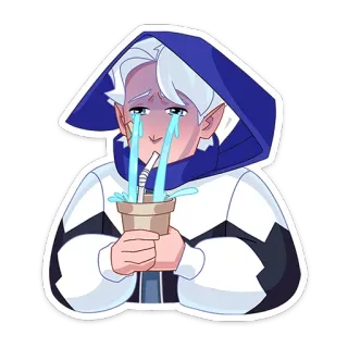 😭 ร้องไห้, อนิเมะ, ตัวละคร, เศร้า, เครื่องดื่ม, อารมณ์, การ์ตูน, น้ำตา whatsapp sticker