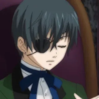 🗝 Ciel Phantomhive Black Butler Anime, Manga, Black Butler, Ciel Phantomhive, Personaje, Parche en el ojo whatsapp sticker