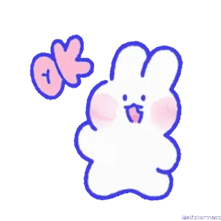 🥰 ok coniglio, ok, carino, animale, kawaii telegram sticker