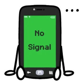 😶 No Signal kein Empfang, Telefon, Handy, Cartoon, Handy, Technologie, Kommunikation whatsapp sticker