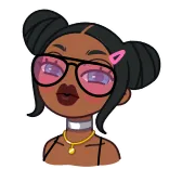 😘 wanita, kartun, kacamata, perhiasan, gaya, karakter whatsapp sticker