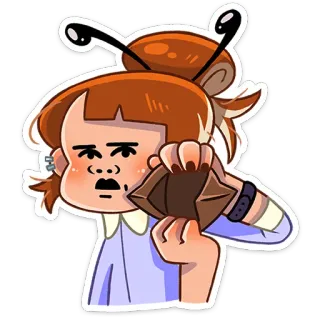 🐝 Cartone animato, Triste, Vuoto, Soldi, Povero, Portafoglio whatsapp sticker