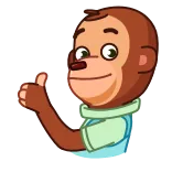👍 monkey, cartoon, animal, thumbs up telegram sticker