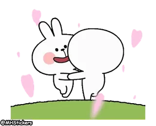 💖 うさぎ, アニメ, ハグ, かわいい, 愛, 友情 whatsapp sticker