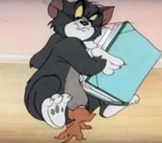 😠 Tom Tom and Jerry Cartone animato, Gatto, Topo, Violenza, Animale, Inseguimento, Divertente telegram sticker