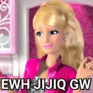 😆 EWH JIJIQ GW meme, lucu, Barbie telegram sticker
