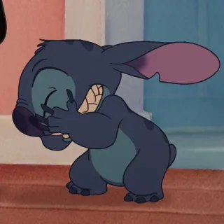 ❣️ Stitch Lilo & Stitch Obcy, Niebieski, Disney, Kreskówka, Obraźliwy gest, Śmieszne telegram sticker