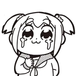 😭 Popuko Pop Team Epic Popuko, Pop Team Epic, anime, manga, crying, sad, meme telegram sticker