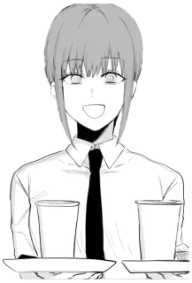 🥤 Makima Chainsaw Man anime, manga, chainsaw man, makima, waitress telegram sticker