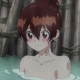 🌏 anime, girl, bathing, illustration, cute, relaxed telegram sticker