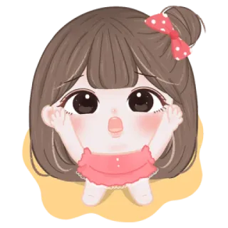 🍓 卡通, 可爱, 女孩, 贴纸, 卡哇伊 telegram sticker