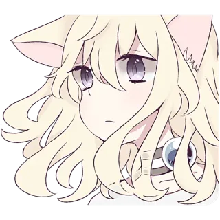 😑 Anime, Manga, Katzenmädchen, Kemonomimi, Süß, Sticker telegram sticker