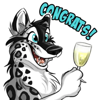 🥳 CONGRATS! parabéns, celebração, peludo, animal, saúde, brinde, festa, saudação telegram sticker